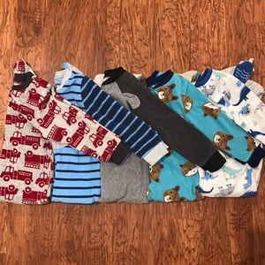5 Pair Carters Footed Pajamas.